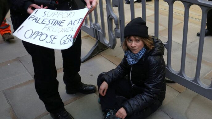 Greta Arrested for Backing Palestine Action Prisoners
