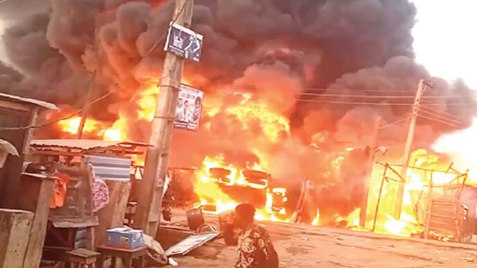 Fire Destroys Power House at Oyo Filling Station