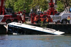Four Rescued After Bus Plunges into River Near Paris