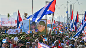 Castro Supporters Rally Outside US Embassy (NewsCentral TV)