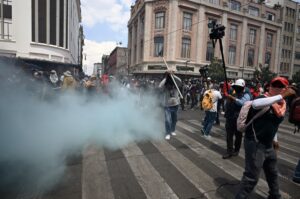 Police Tear-Gas Teachers’ Protest in Mexico